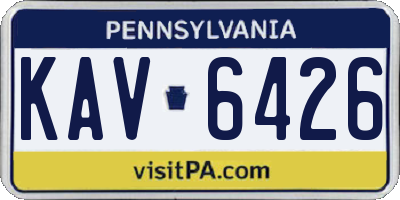 PA license plate KAV6426