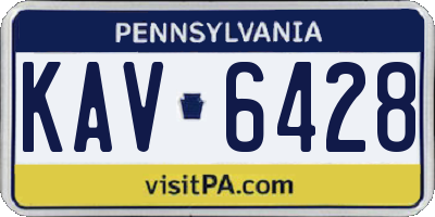 PA license plate KAV6428