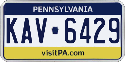 PA license plate KAV6429