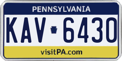 PA license plate KAV6430