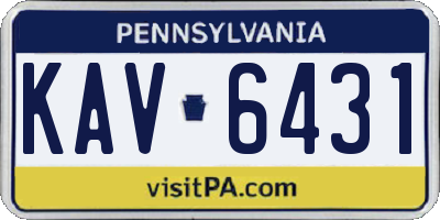 PA license plate KAV6431