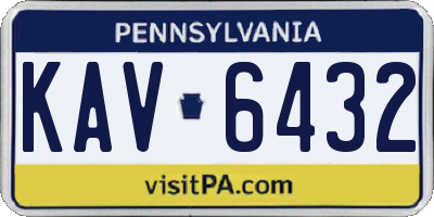 PA license plate KAV6432