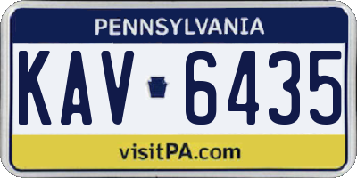 PA license plate KAV6435