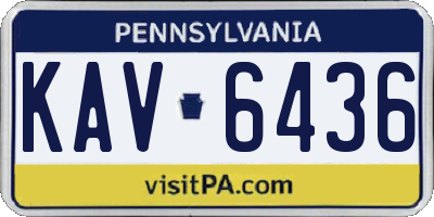 PA license plate KAV6436
