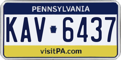 PA license plate KAV6437