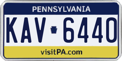 PA license plate KAV6440