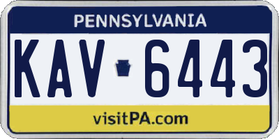 PA license plate KAV6443