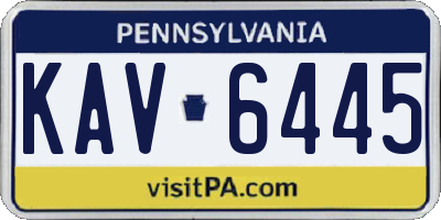 PA license plate KAV6445