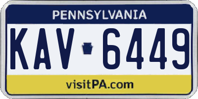 PA license plate KAV6449