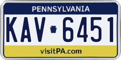 PA license plate KAV6451