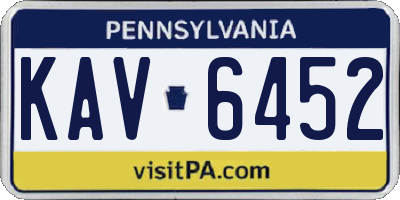 PA license plate KAV6452