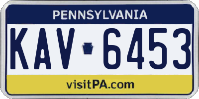 PA license plate KAV6453