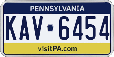 PA license plate KAV6454