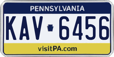 PA license plate KAV6456