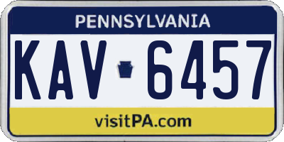 PA license plate KAV6457