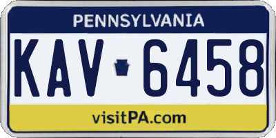 PA license plate KAV6458
