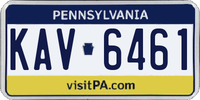 PA license plate KAV6461
