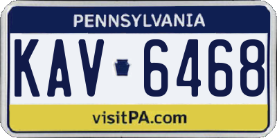 PA license plate KAV6468