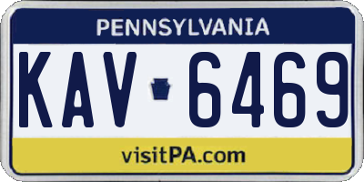 PA license plate KAV6469