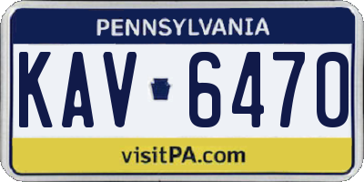 PA license plate KAV6470