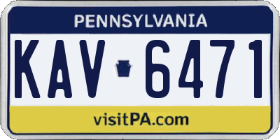 PA license plate KAV6471