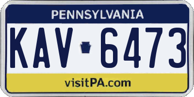 PA license plate KAV6473