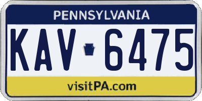 PA license plate KAV6475