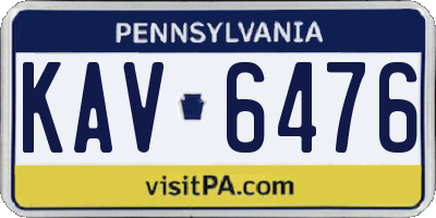 PA license plate KAV6476