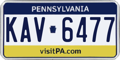 PA license plate KAV6477
