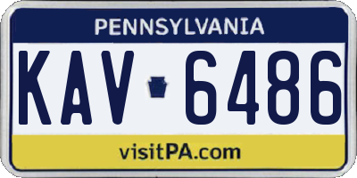 PA license plate KAV6486