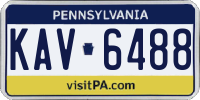 PA license plate KAV6488
