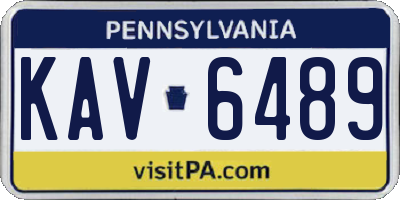 PA license plate KAV6489
