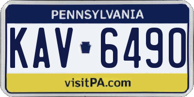 PA license plate KAV6490