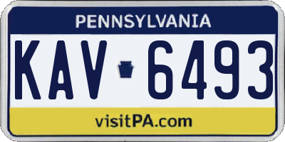 PA license plate KAV6493