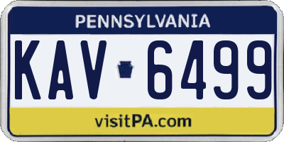 PA license plate KAV6499