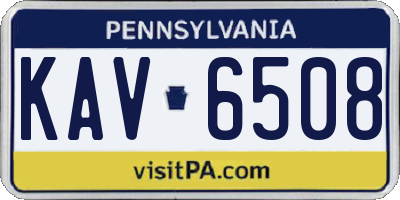 PA license plate KAV6508