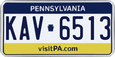 PA license plate KAV6513