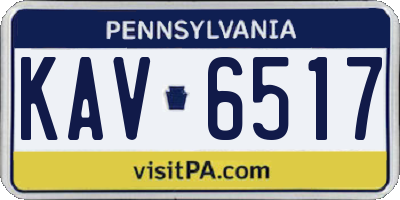 PA license plate KAV6517