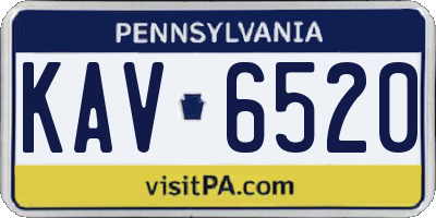 PA license plate KAV6520