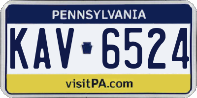 PA license plate KAV6524