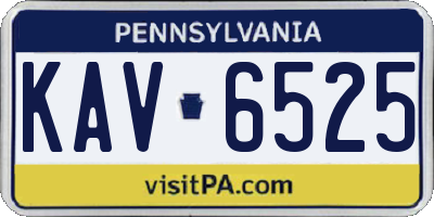 PA license plate KAV6525