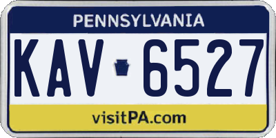 PA license plate KAV6527