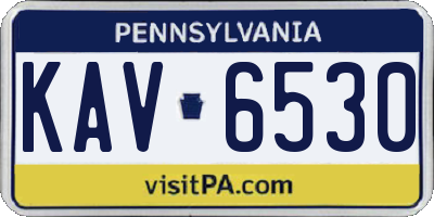 PA license plate KAV6530