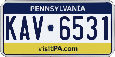 PA license plate KAV6531