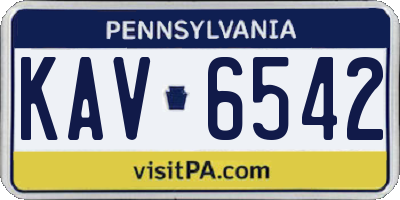PA license plate KAV6542
