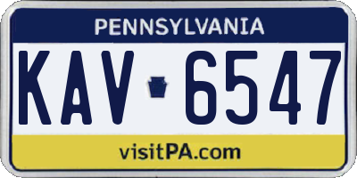 PA license plate KAV6547