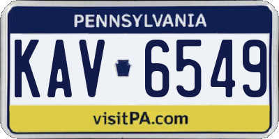 PA license plate KAV6549