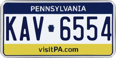 PA license plate KAV6554