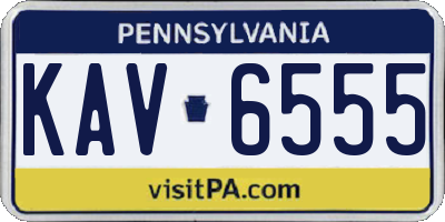 PA license plate KAV6555
