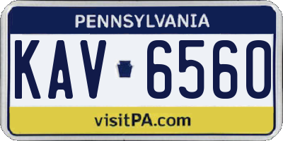 PA license plate KAV6560